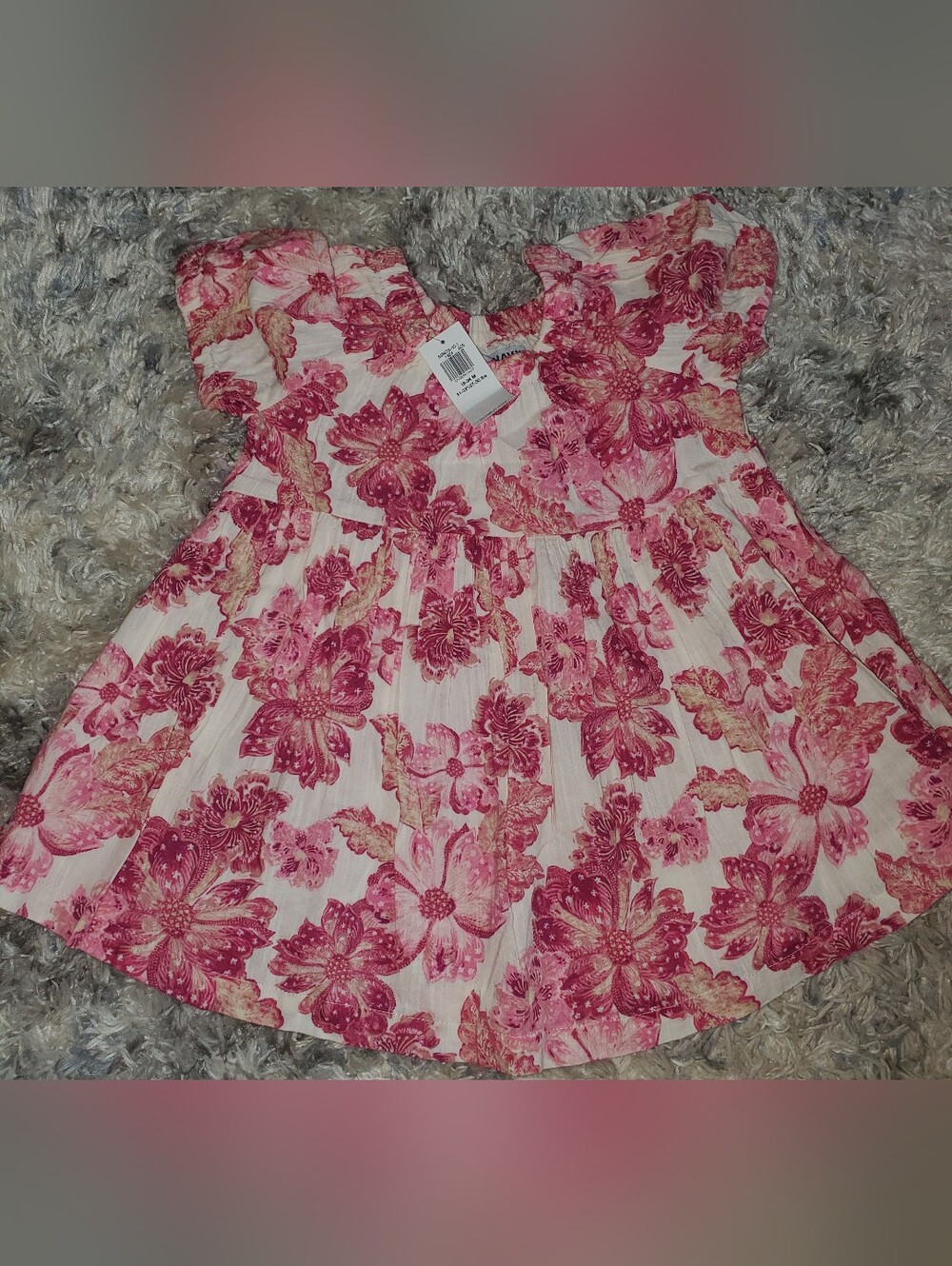 Girls 24 month floral print dress with pink flowers